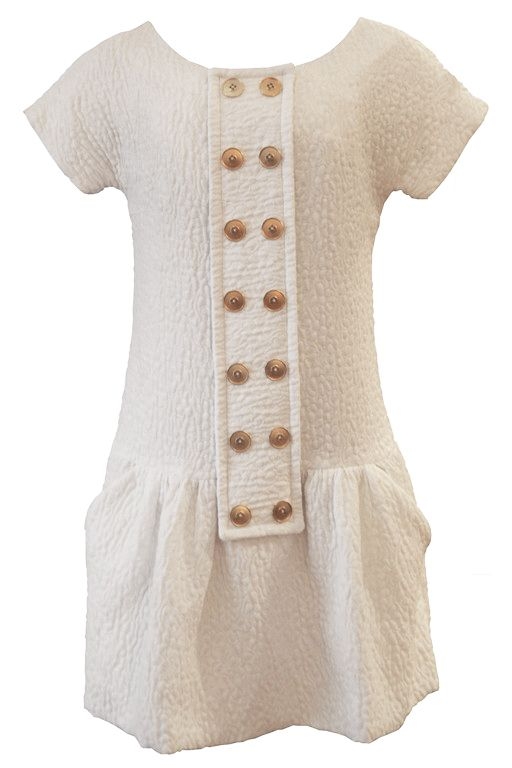 Vestido blanco botones dorados